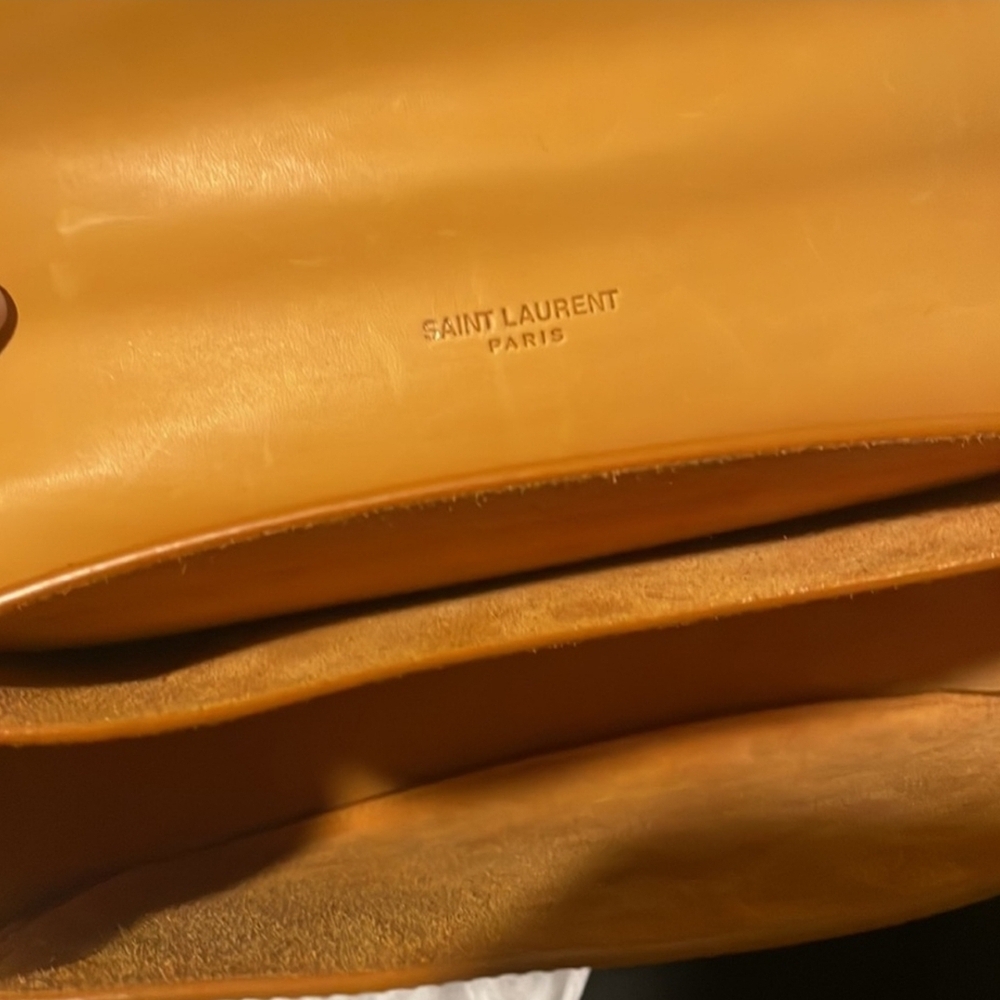 Yves Saint Laurent Orange Crossbody Bag with Gold Hardware - Picture 3 of 3